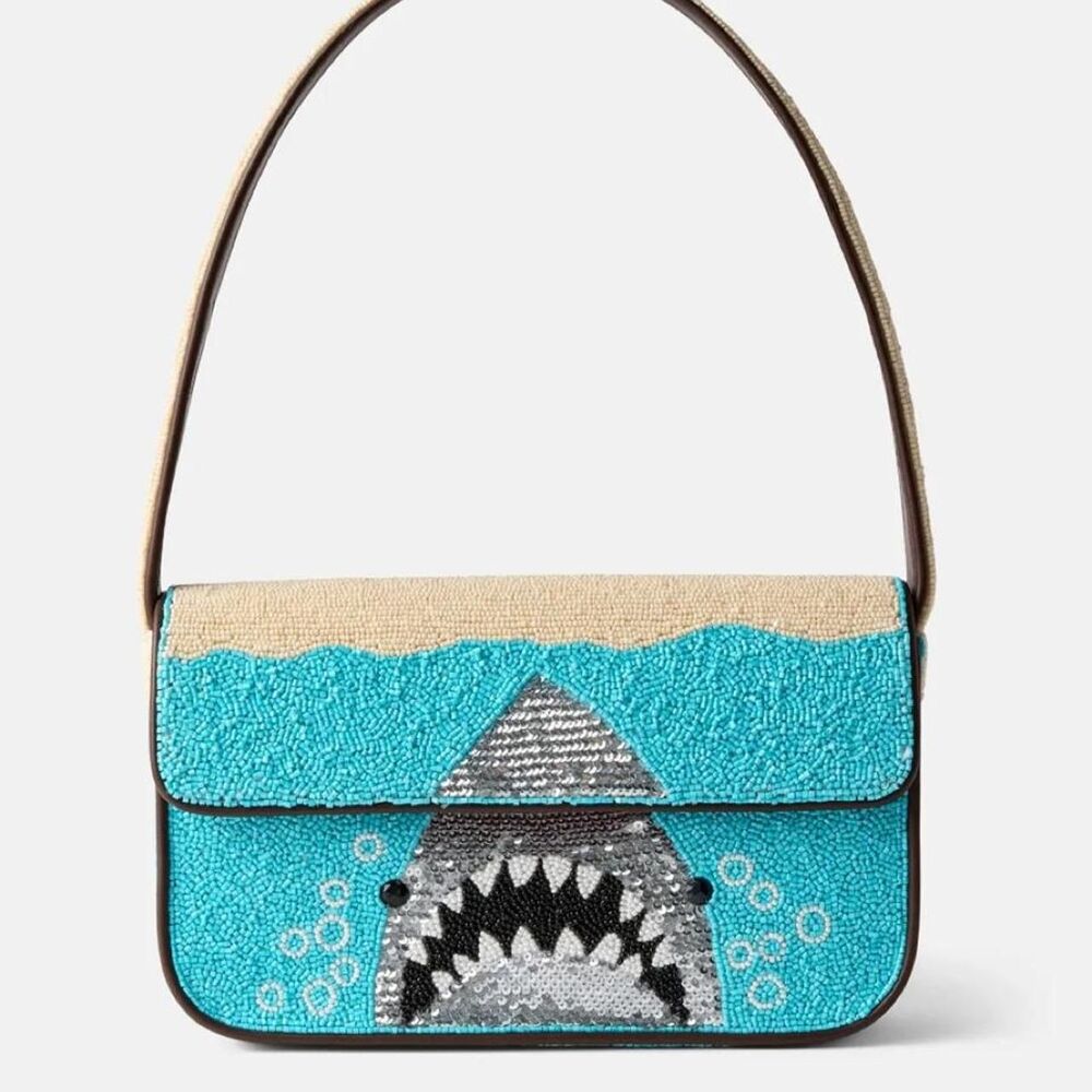 STAUD Shark Tommy Beaded Bag